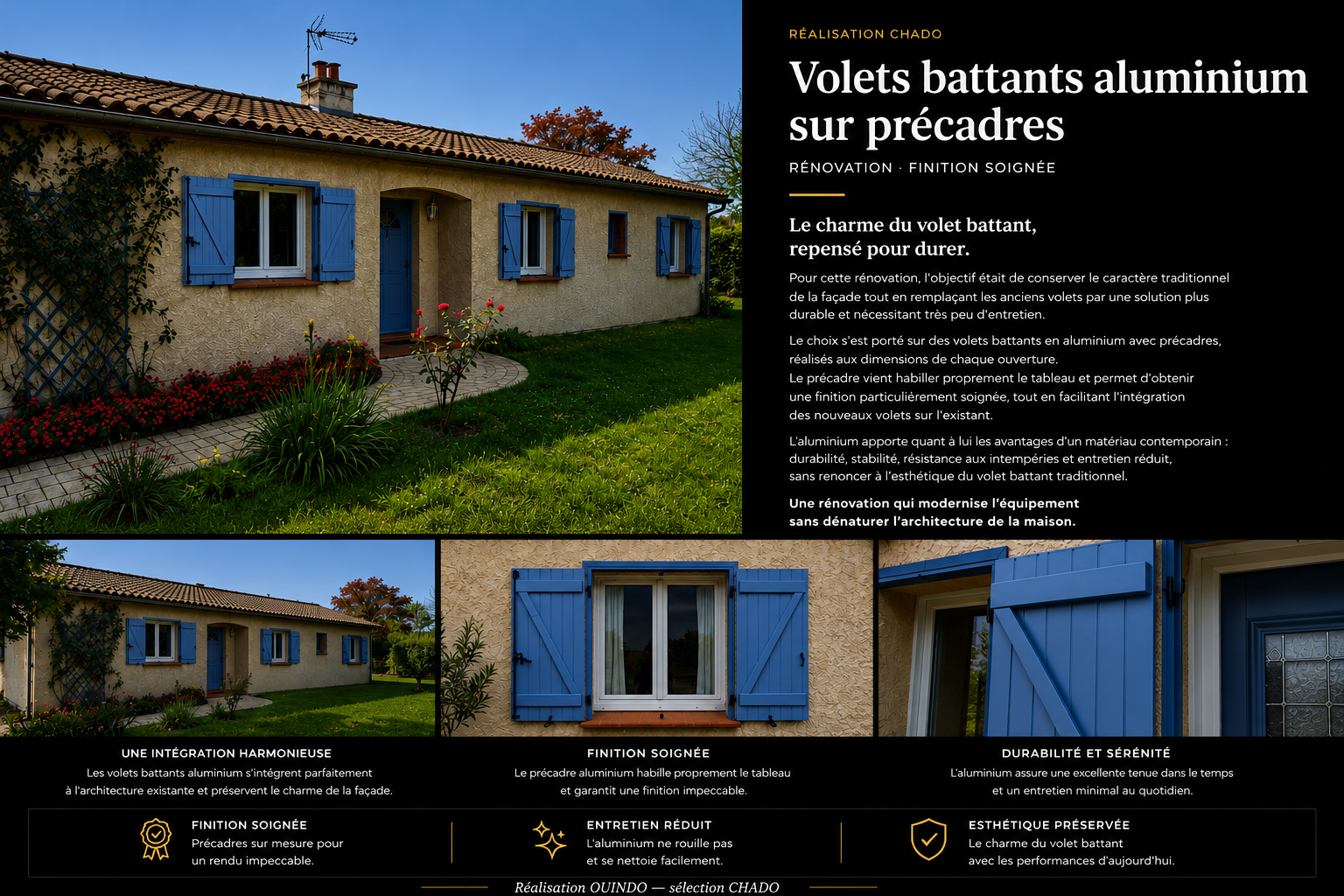 Volets battants sur précadres
